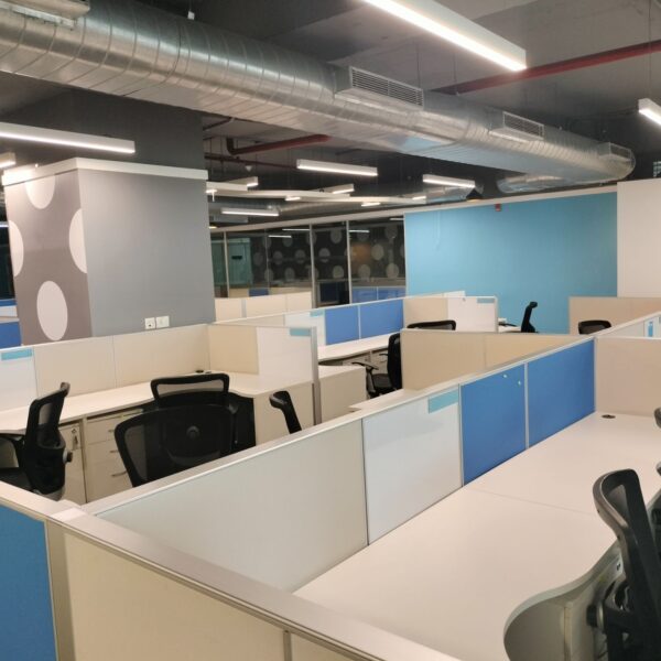 Office Interior Designers - turnkey interior contractors, Blue colour work stations